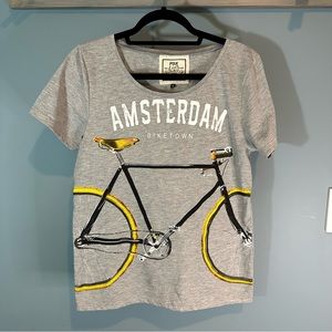 Fox Originals Amsterdam Biketown Graphic T-Shirt in Heathered Grey